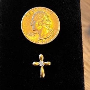 14K Solid Gold Cross Pendant